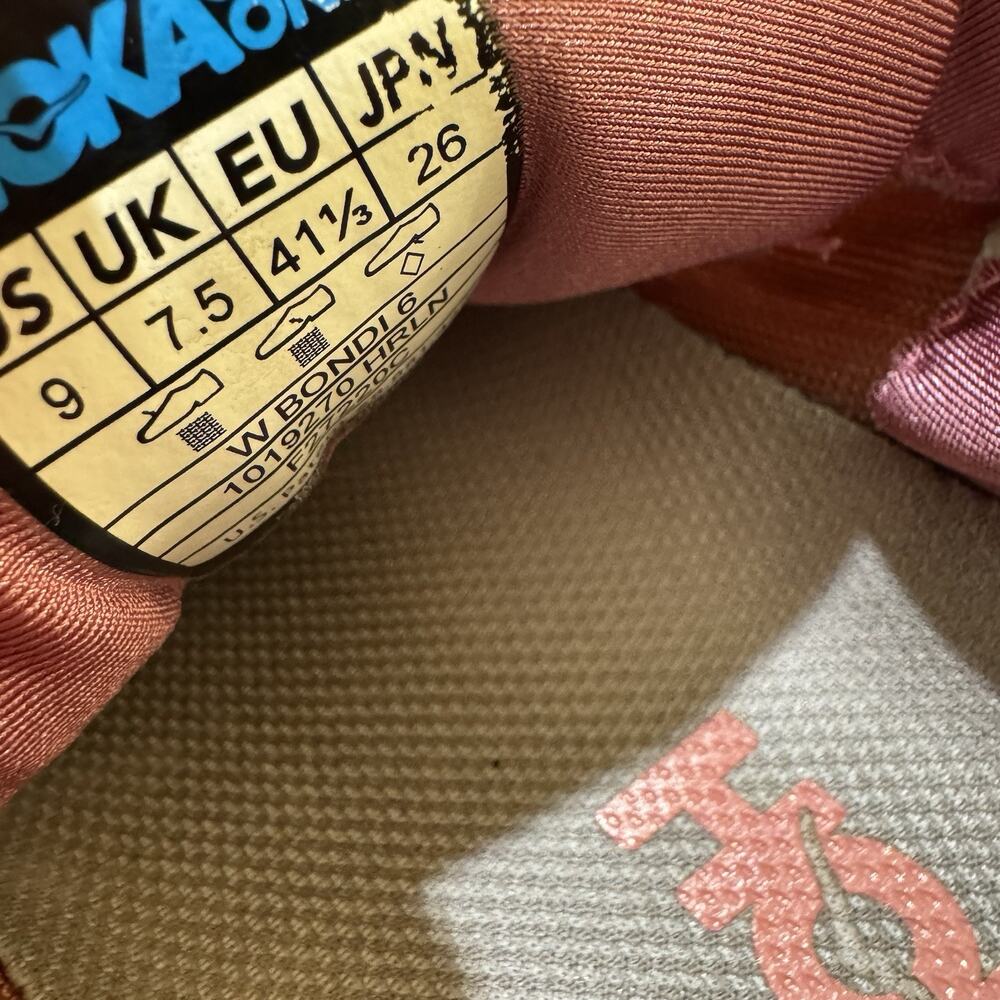 Hoka One One Bondi 6 Womens 9 Heather Rose Lantana Walk Comfort - Picture 16 of 16